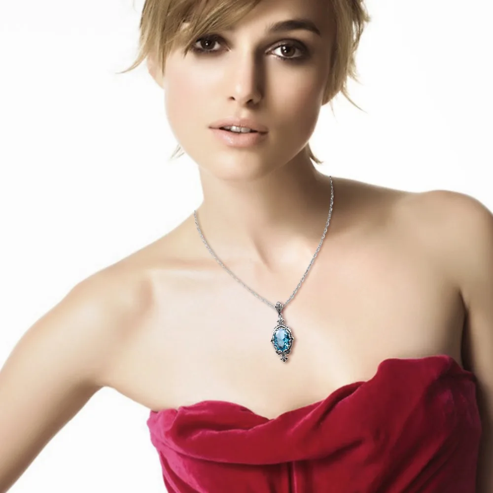 Комплект бижутерии из серебра 925 пробы с синими стразами|pendant jewelry sets|jewelry setsset blue |