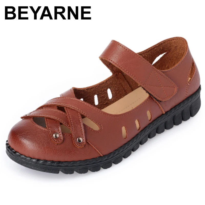 Женские босоножки из натуральной кожи на плоской подошве|Боссоножки и сандалии| |