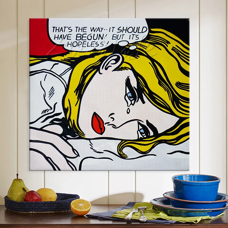 Картина из парусины, роя Lichtenstein, поп-арт, мультяшная картина маслом, настенные картины для гостиной, домашний декор, caudros decoracion03
