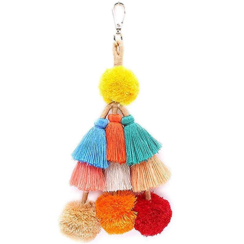 Ручная работа Бохо пом кисточкой сумка Шарм брелок брелок|Брелоки| |