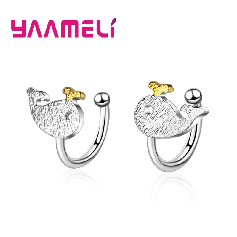 Серьги пусеты в форме рыбы для девушек и женщин 100% Новые брендовые серьги из 925
