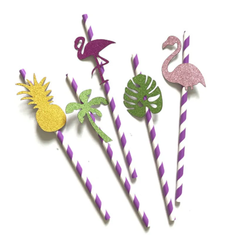 5 шт. креативные летние фламинго растения для вечеринки Бумажные Соломенные