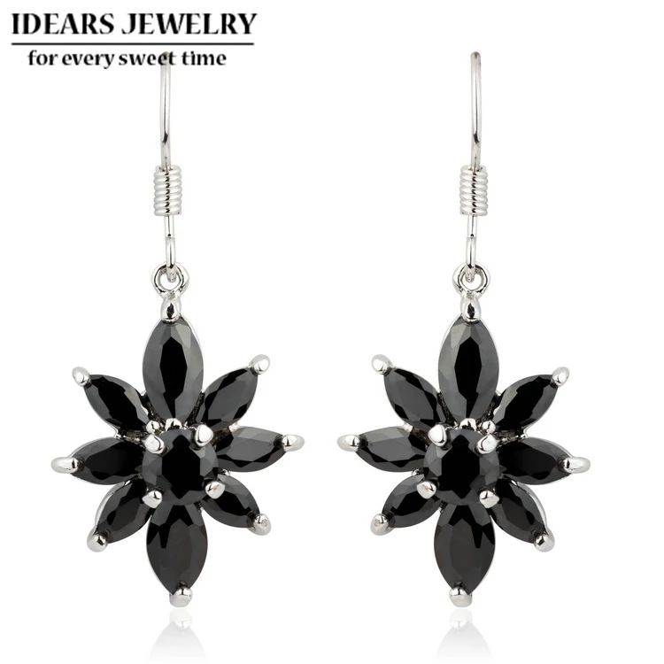 IDEARS Free shipping.18K Gold Plated Star Fashion crystal Drop Earrings flower with Multicolor Zircon For Women Luxury ID000138 | Украшения