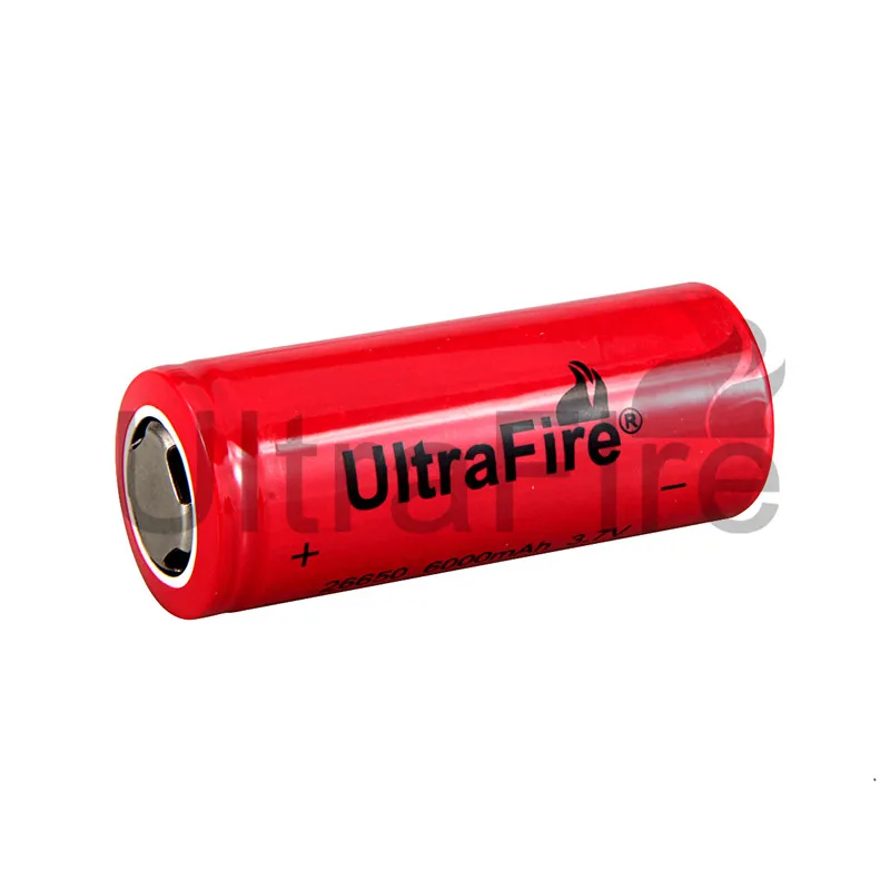 Перезаряжаемый литиевый аккумулятор UltraFire 26650 3 7 в 6000 мАч без фонарь фонарика