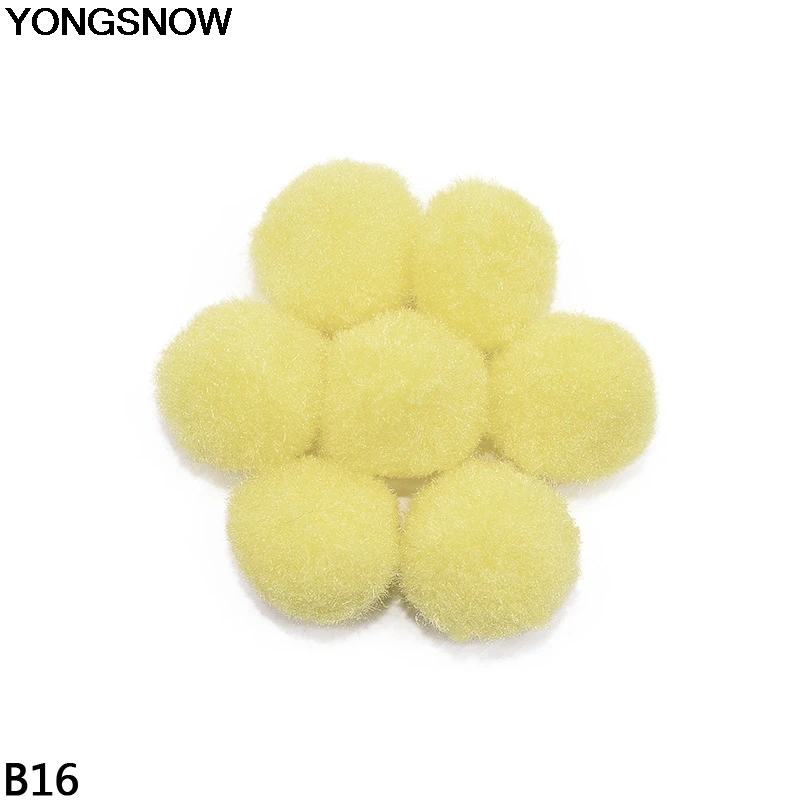 B16 YONGSNOW 25 мм/20 мм 100-500 шт круглые мягкие помпоны плюшевые шарики для дома DIY ремесла для свадебного украшения - Цвет: B16