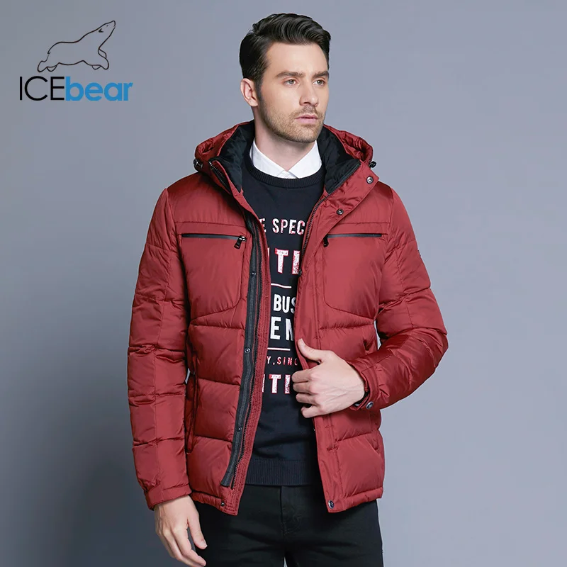 ICEbear 2017 мужские зимние куртки грудь Изысканный карман простой подол практичный