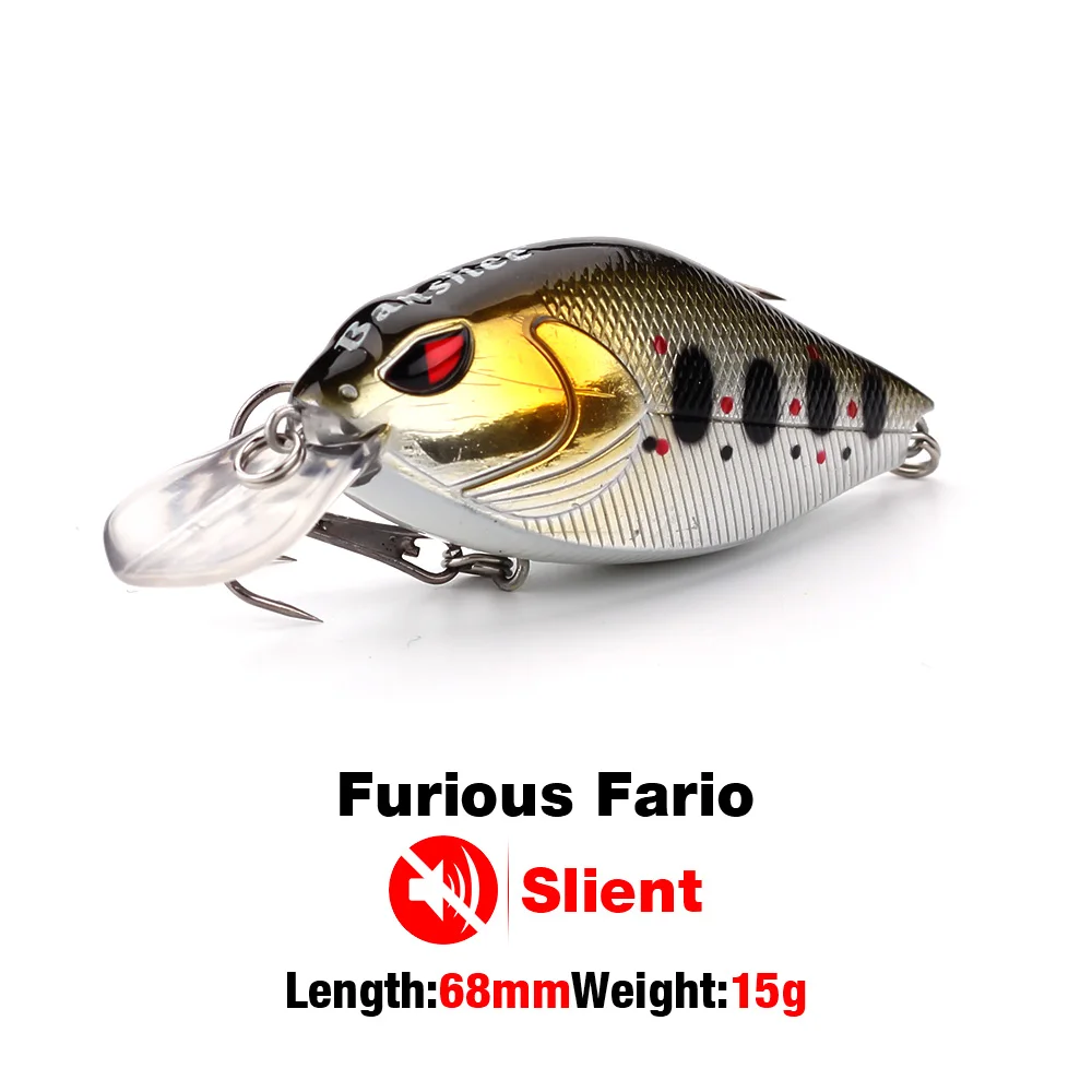 Furious Fario242 Banshee 7 см 15/17. 5 г кренкбейты жесткая приманка для рыбалки кривошипно-басовый воблер погремушка звук Воблер для щуки плавающая искусственная приманка - Цвет: Furious Fario242