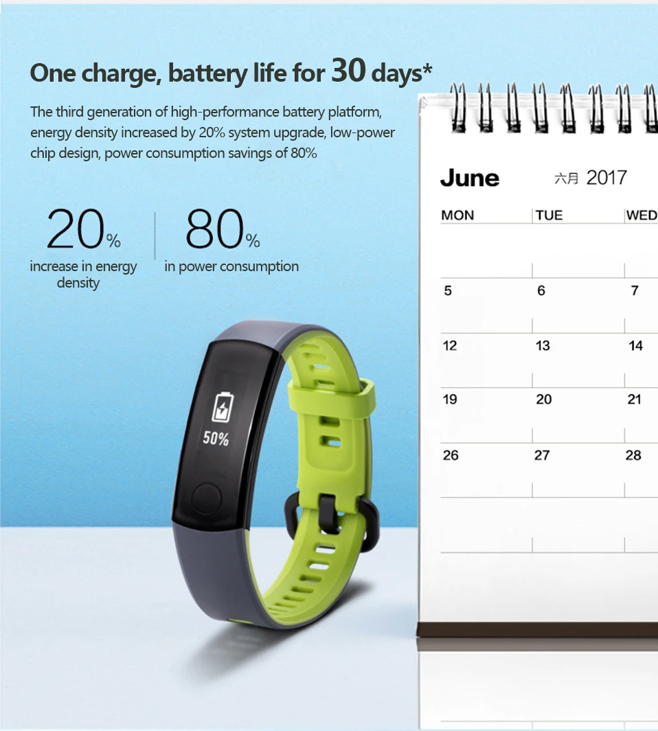 Умный Браслет huawei Honor Band 3, монитор сердечного ритма для плавания Honor 3, цветной браслет, водонепроницаемый фитнес-трекер