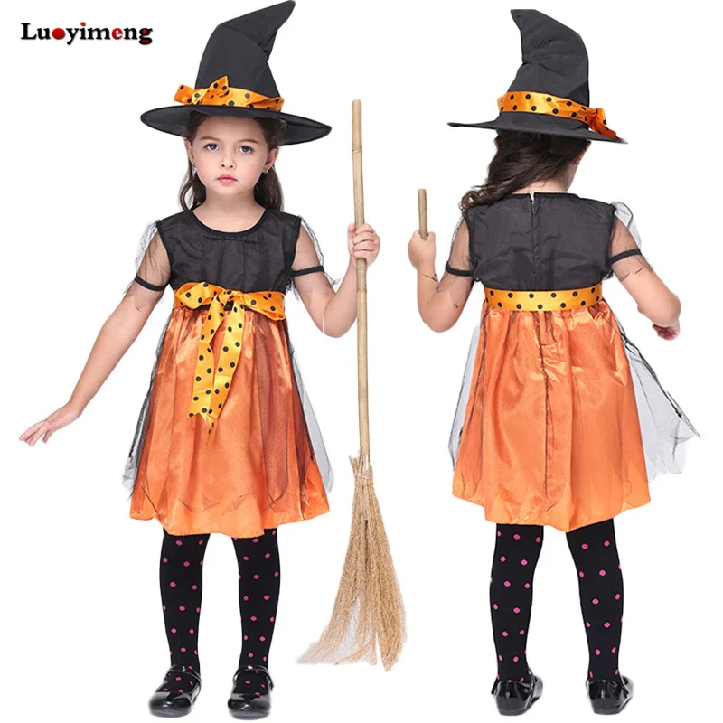 Детское платье для косплея маленькой ведьмы девочек танцевальное школьная