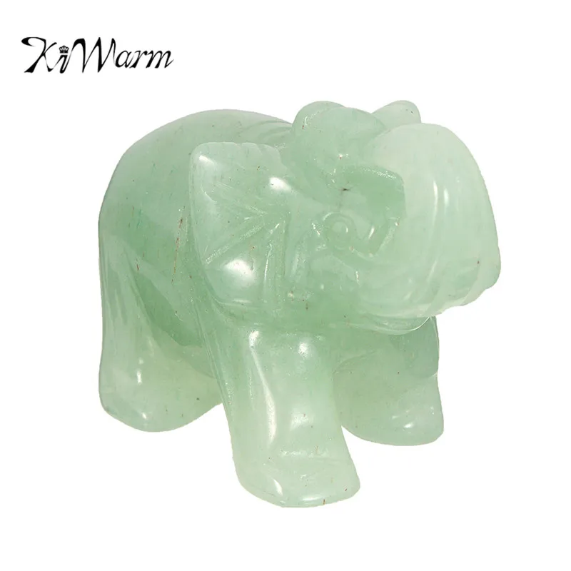 Статуэтка счастливого слона KiWarm натуральный драгоценный камень ручной работы