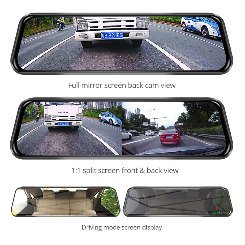 2019 новейшее 10 &quotзеркало GPS камера памяти регистратор Двойные камеры HD1080P