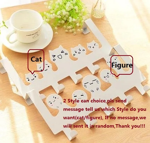 Кошка настенный крюк Декоративная вешалка на дверь белый черный кухонный сумки