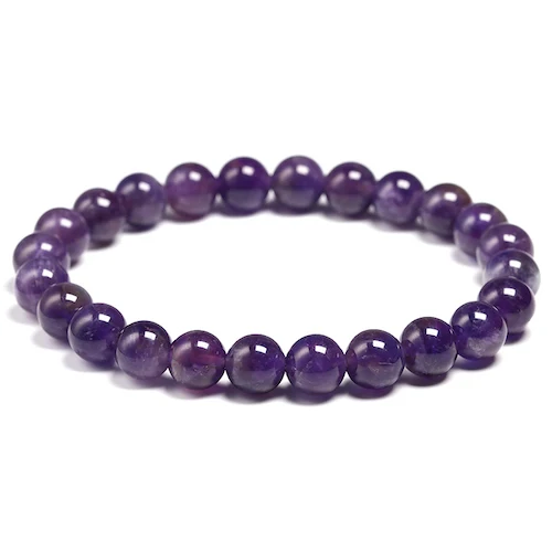 Beads 8mm Браслет из натурального аметиста женский браслет из натурального камня фиолетовые кварцевые браслеты 6 8 10 мм браслеты украшения подарки - Цвет камня: Beads 8mm