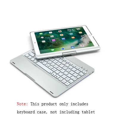 Серебристый 360 Вращающийся чехол из алюминиевого сплава для iPad air 3 10,5 Pro 10,5 дюймов цветная подсветка Bluetooth клавиатура чехол+ ручка+ пленка - Цвет: Серебристый
