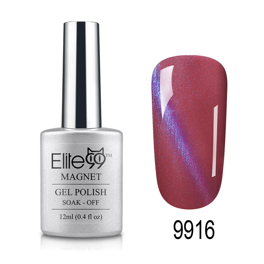 9916 Elite99 12ml Cat Eye Gel Nail Polish Soak Off Magnetic UV Gel Varnish Nail Art Manicure Gel Semi Permanent 3D Effect Gel Lacquer - Цвет: 9916