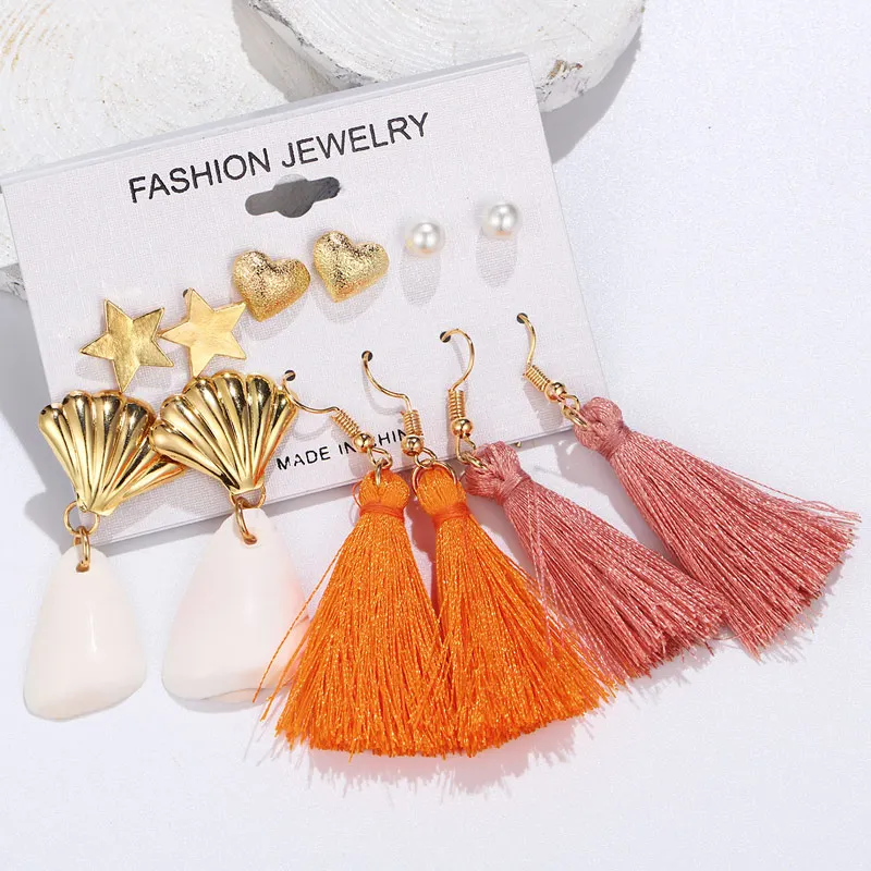 Комплект сережек для женщин и девочек 30 стилей из натурального металла с длинной