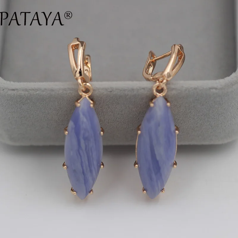 PATAYA, эксклюзивный RU,, 585, розовое золото, висячие серьги, разноцветные, натуральный камень, серьги для женщин, вечерние, свадебные, индийские ювелирные изделия