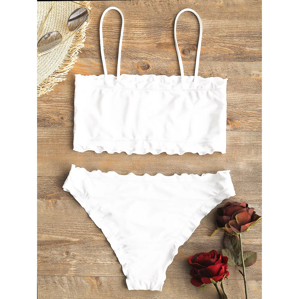 ZAFUL бикини на бретельках с оборками купальник 2018 женский сексуальный купальный