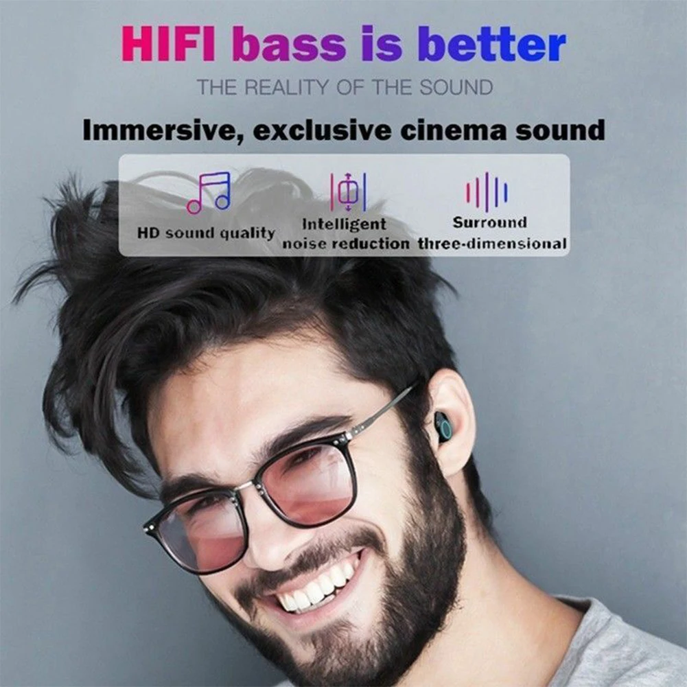 Twins глубокий бас автомобильный зарядный ящик Музыкальные bluetooth-наушники