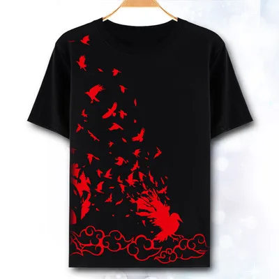 Футболка с Наруто модная одежда аниме футболка короткими рукавами Itachi Uchiha Sasuke