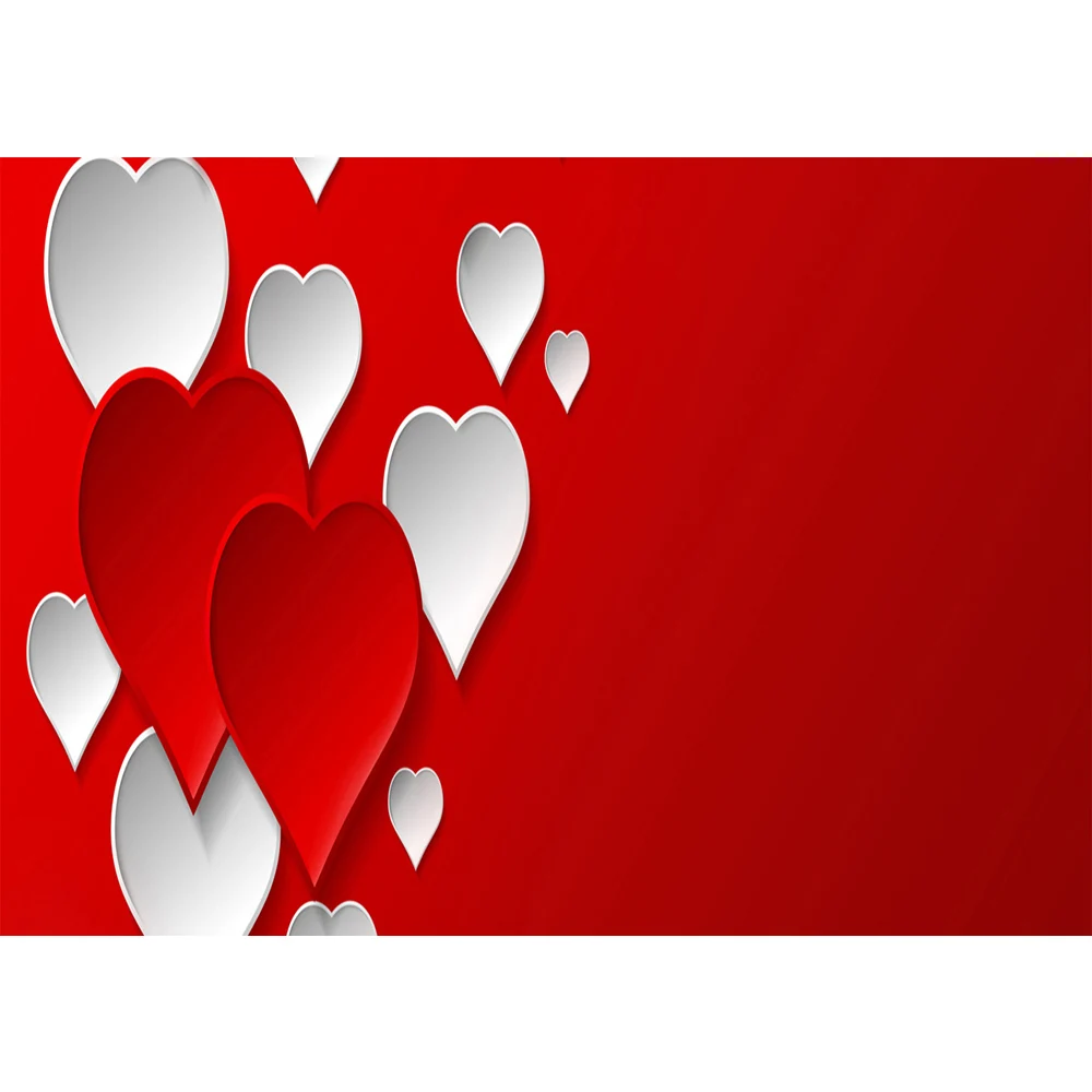 Vinyl Photo Backgrounds Valentine's Day White And Red Romantic Love Heart Couple Backdrop Baby Booth Studio | Электроника