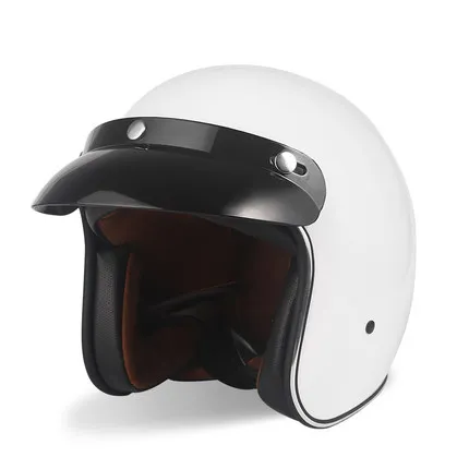Мото rcycle шлем реактивный винтажный с открытым лицом Ретро 3/4 Половинный casco Moto