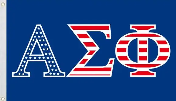 Флаг США Alpha Sigma Phi 90x150 см с 2 люверсами на левом рапире|Флаги баннеры и аксессуары| |