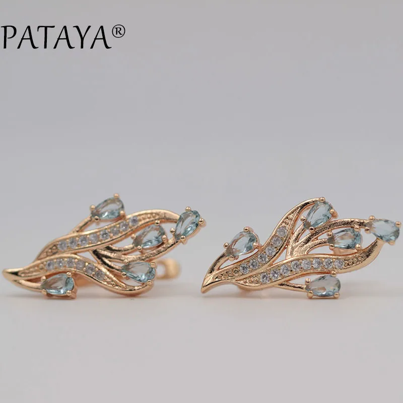 Модные светло голубые большие серьги PATAYA модели 585 Женские винтажные подвески