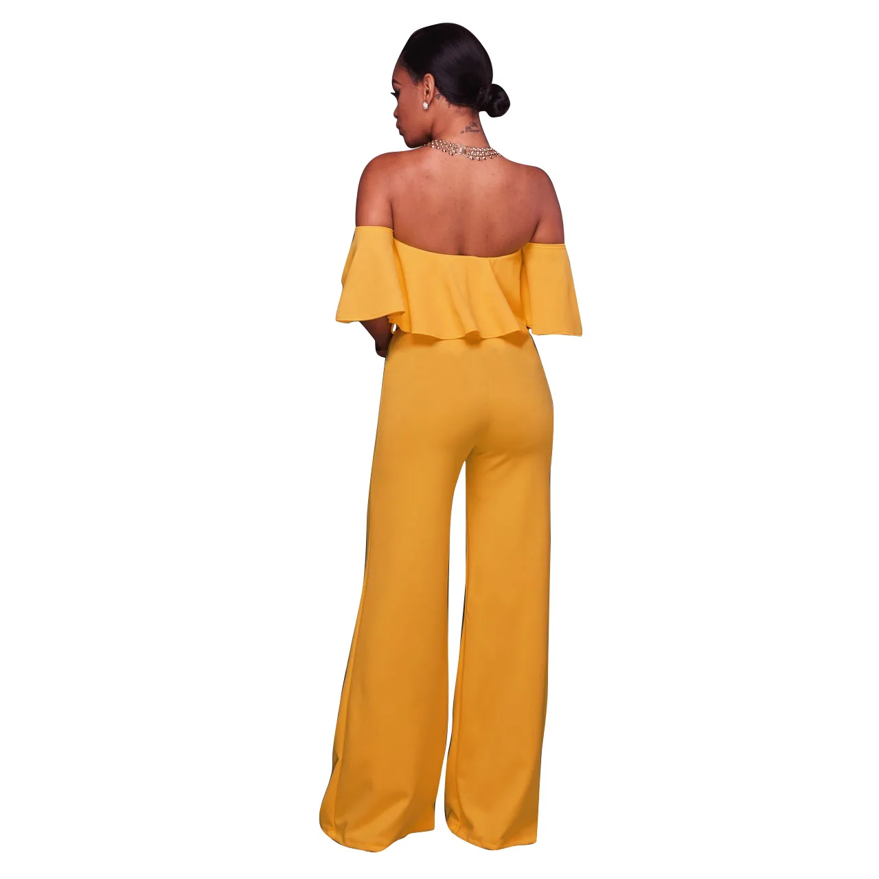 Для женщин элегантный сплошной свободный крой Комбинезоны Женский с открытыми