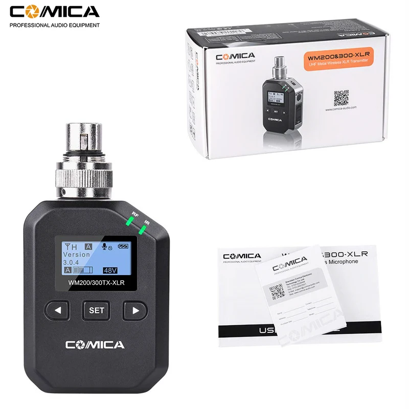 Comica XLR UHF 96-канальный беспроводной подключаемый передатчик для CVM-WM300/CVM-WM200