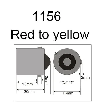 Red to yellow 1156 DRL указатель поворота светильник s S25 1156 BAU15S BAY15S T20 7440 светодиодный 12V автомобильный светильник с двумя Цвет 54 SMD светодиодный сигнал поворота, стоп-сигналы H - Испускаемый цвет: Red to yellow 1156