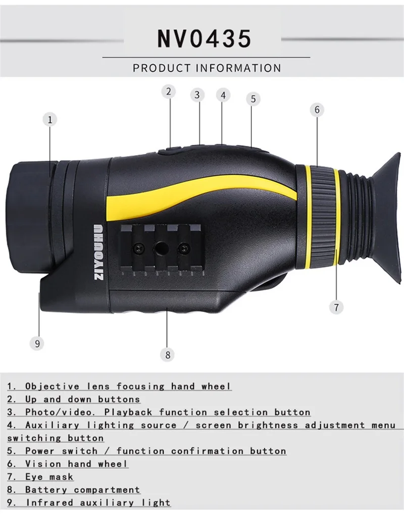 NV0435 цифровой бинокль ночного видения IRLED Ночная охота Camorder 4X35 Zoom устройство ночного видения nighthunting ночное видение