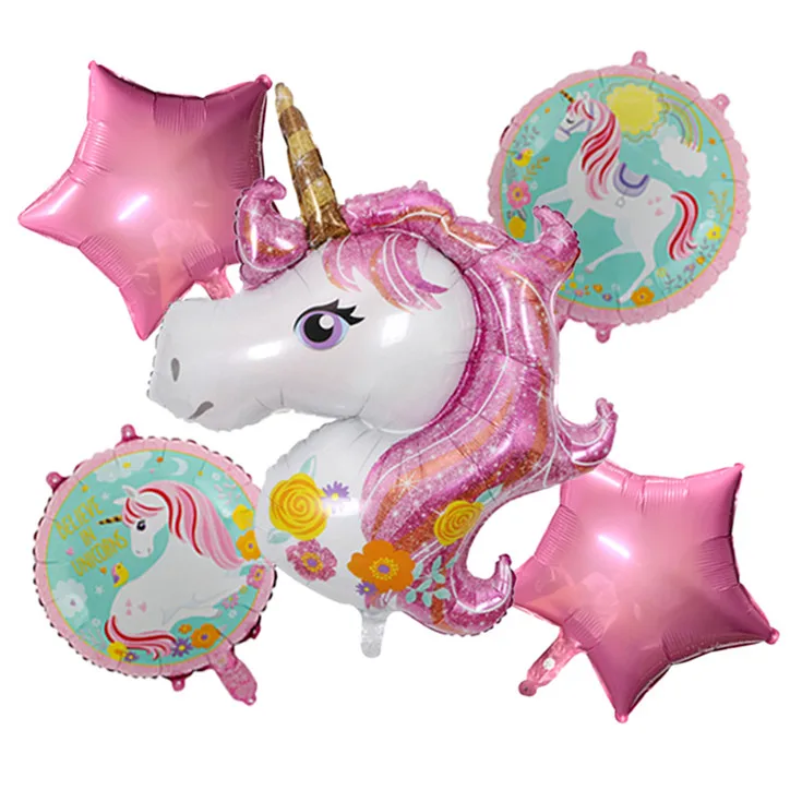 3D Unicornio вечерние украшения животных фольги Воздушные шары Babyshower вечеринка в