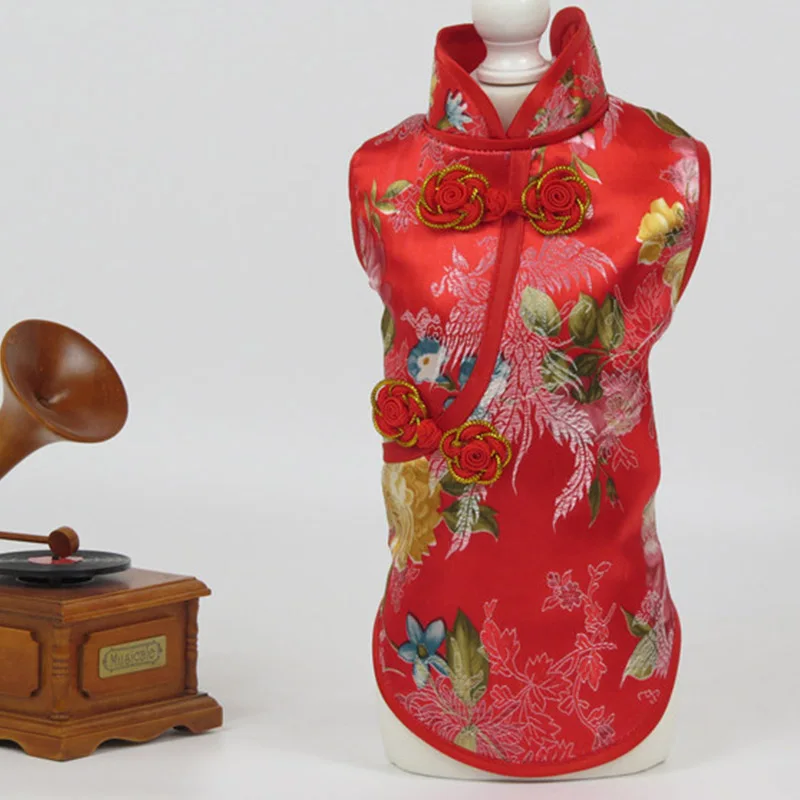 7 Cheongsam летняя одежда для собак платья для животных для собак юбка китайская собака платье щенок кошка одежда для собак Домашние животные одежда чихуахуа - Цвет: 7