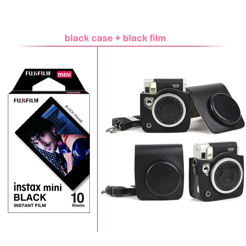 Оригинальная цветная пленка Fujifilm Instax Mini с защитным чехлом из искусственной кожи