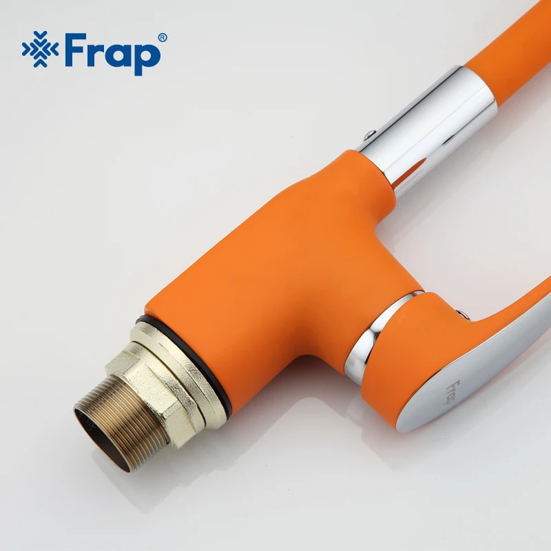 Frap Новинка 2018 смеситель для кухонной раковины оранжевого цвета из силикагеля в