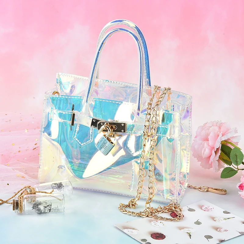 Прозрачная сумка для женщин маленький мессенджер из прозрачного ПВХ с