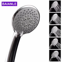 free shipping five function handheld shower head saving water abs plastic with chrome round shower heads bathroom accessories