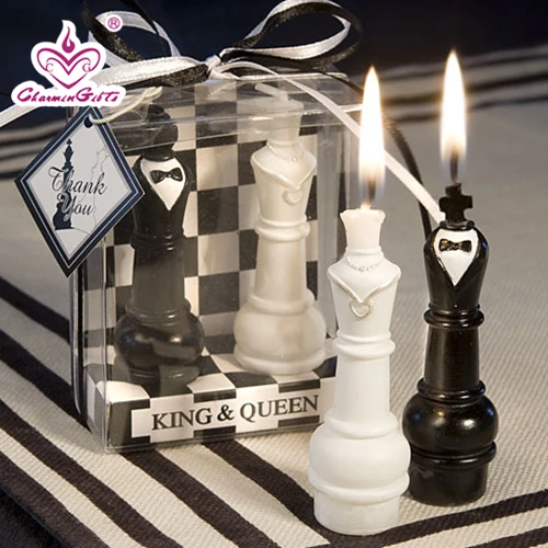 (Упаковка из 10 пар свечей) свечи жениха и короля в подарочной коробке для