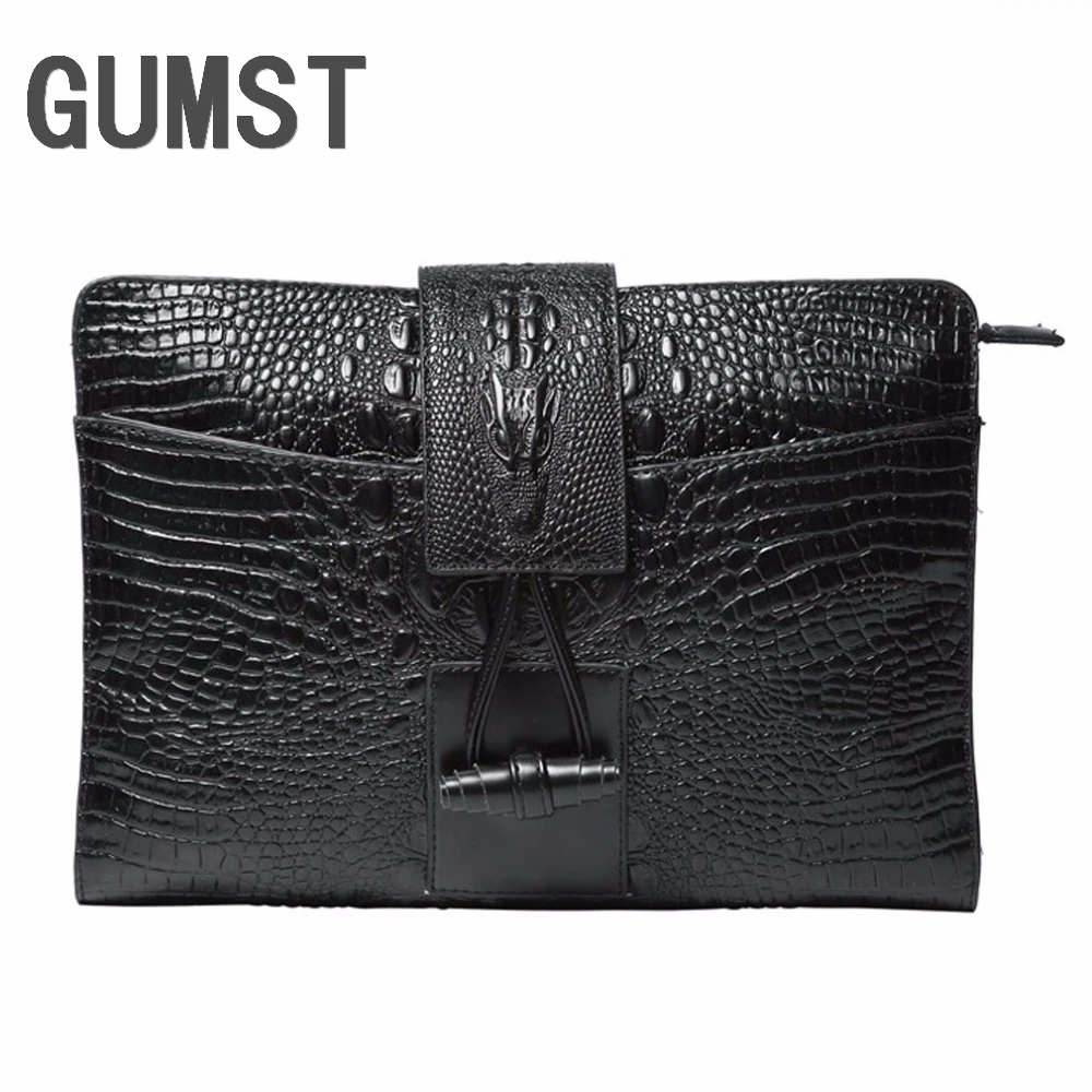 GUMST Мужская Новая модная сумка-клатч из крокодиловой кожи для мужчин и женщин