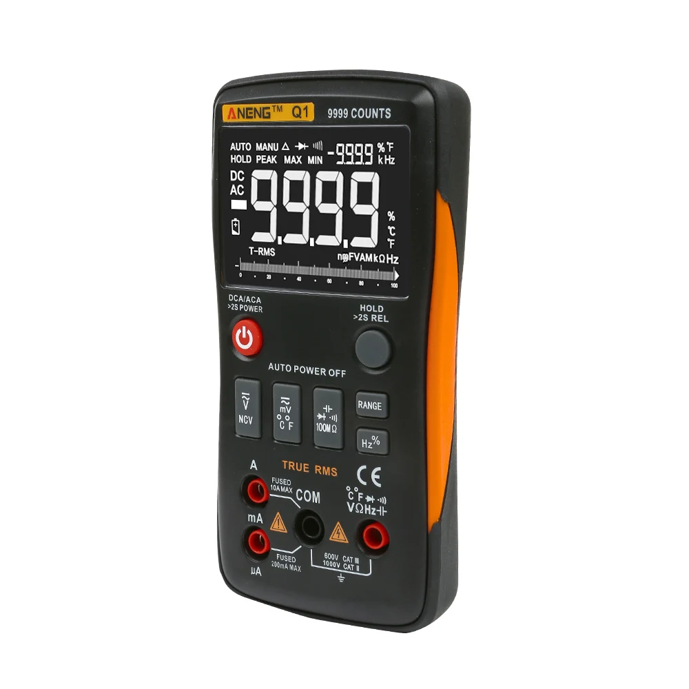 ANENG Q1 9999 Counts True RMS Digital Multimeter AC DC Voltage Current Resistance Capacitance Temperature Tester Auto/Manual NEW |