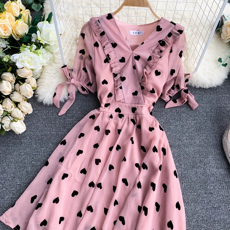 2019 Новая модная женская одежда с принтом любви для взрослых v образным вырезом и