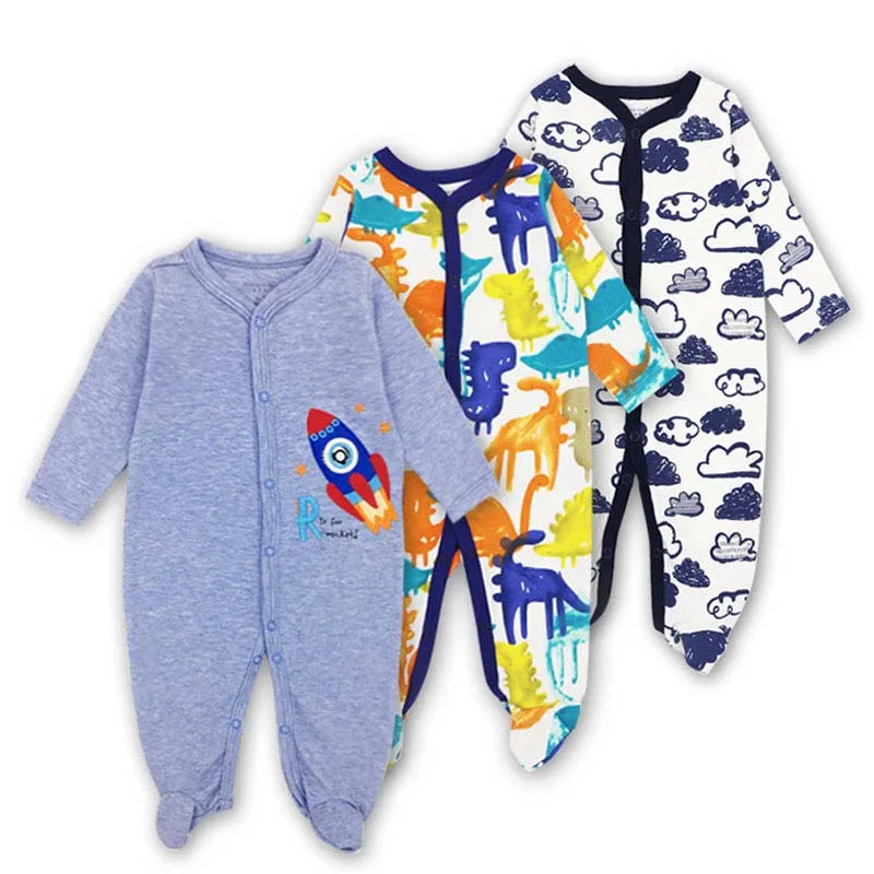 3 шт./лот 100% хлопок Летний комбинезон для новорожденных мальчиков Хлопковая