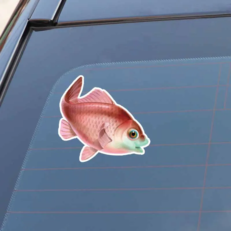YJZT 13.3CM*12.3CM Interesting Animal Fish PVC Decal Car Exterior Accessories Sticker 5-0302 | Автомобили и мотоциклы
