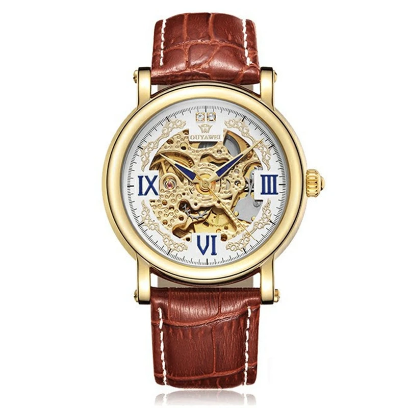 Часы наручные OUYAWEI Мужские механические брендовые автоматические Роскошные с