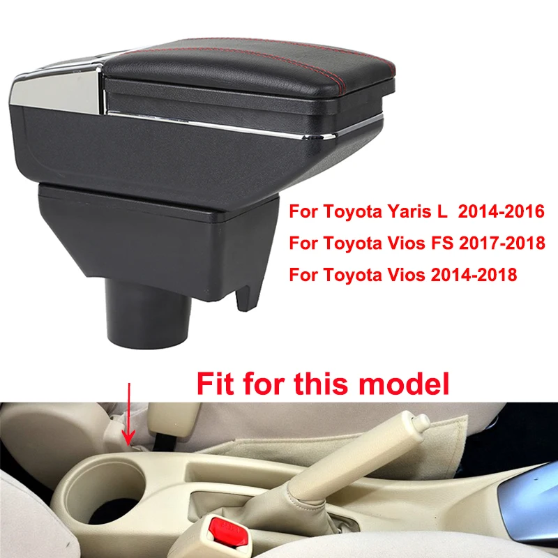 Для Toyota Yaris L Vios FS- автомобильный подлокотник коробка для хранения в центре с подстаканником пепельница подлокотник вращающийся автомобиль-Стайлинг