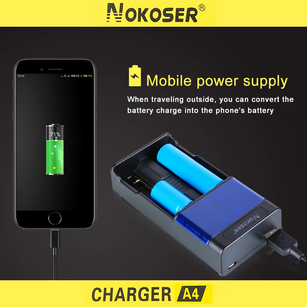 Новое поступление nokoser A4 4 Слот ЖК дисплей Smart Батарея Зарядное устройство для NiCd