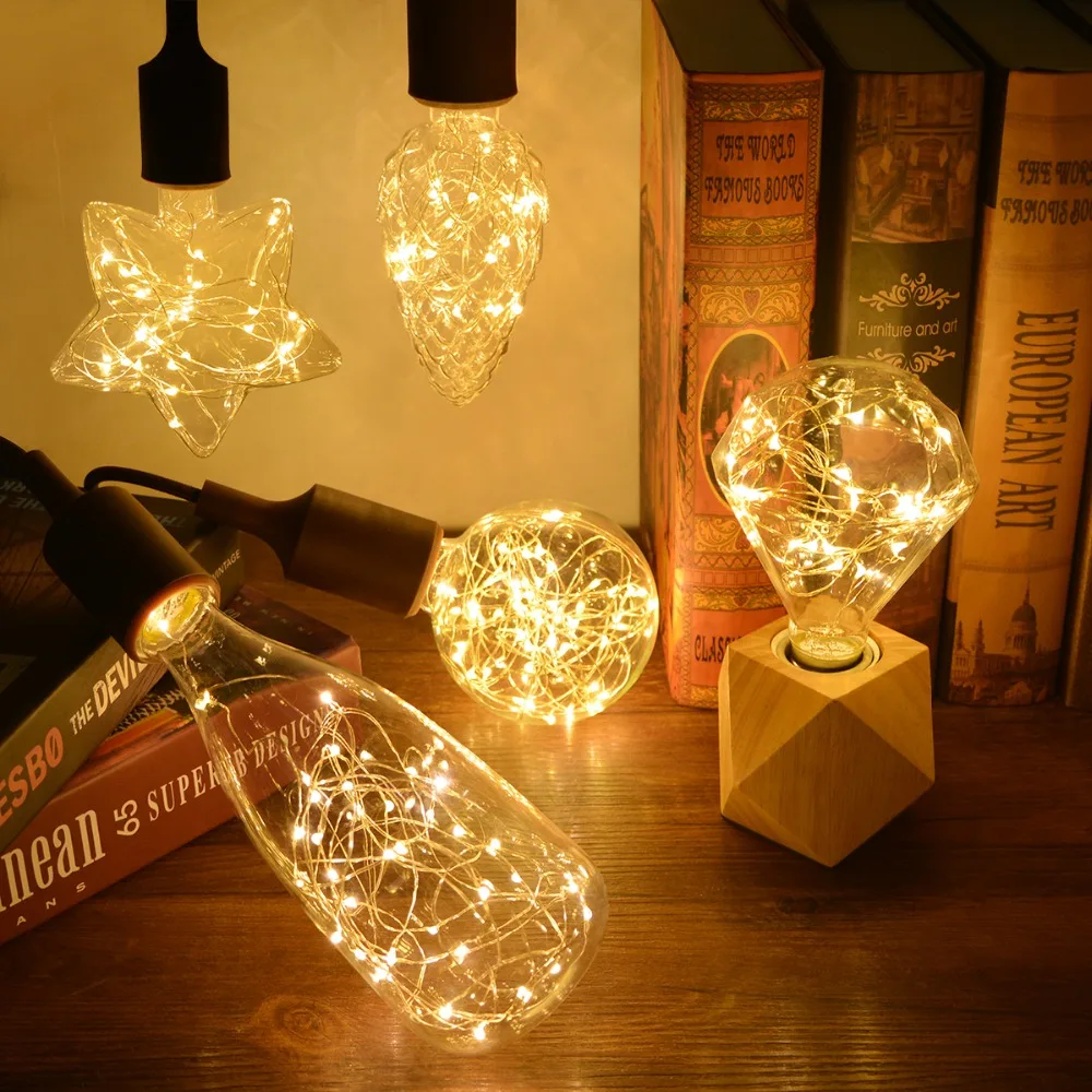 Светодиодный светильник Эдисона с стеклянной крышкой E27 110 В 220 медная