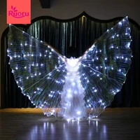 ruoru flickering star series white color belly dance led isis wings belly dance led wings props girls dance shining wings
