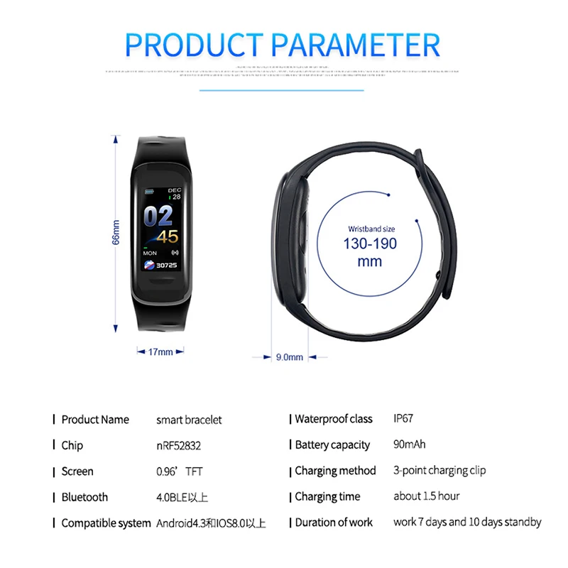 BANGWEI Новый светодиодный Цвет Экран smart watch Для мужчин IP67 Водонепроницаемый Спорт